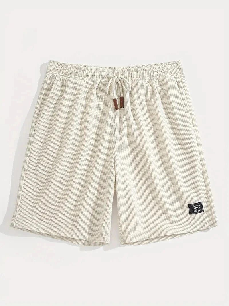 FABRIPPLE Men’s White Knitted Shorts for Summer - Image 3
